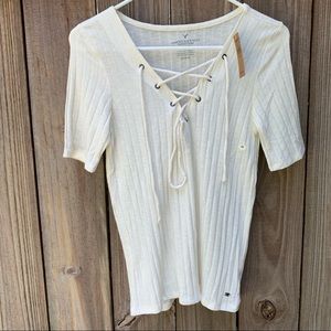 NWT/american Eagle knitwear top/lace up/M